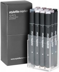 Stylefile Markers 12 - Warm Grey Set