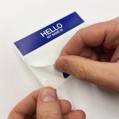 FLUX Eggshell Stickers 50ks - HELLO MY NAME IS, BLUE