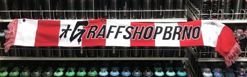 SCARF, šála s logem Graffshopbrno