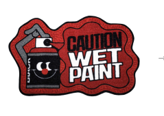 Montana Doormat Caution Wet Paint Green